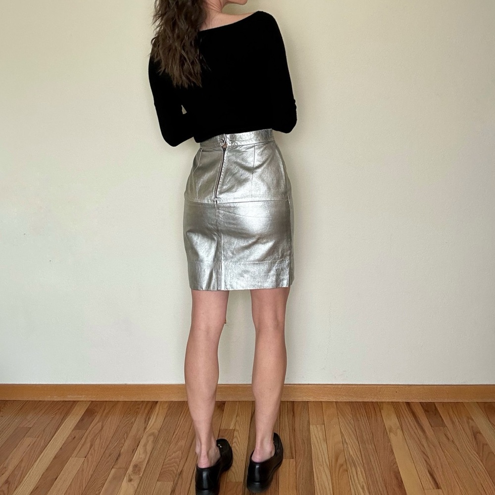Chic Silver Vintage Skirt